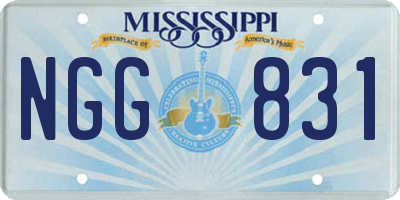 MS license plate NGG831