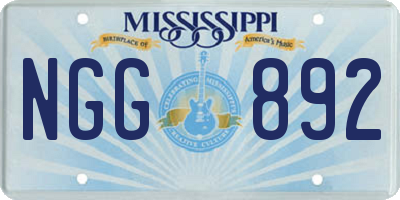 MS license plate NGG892