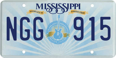 MS license plate NGG915