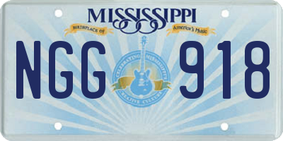 MS license plate NGG918