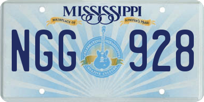 MS license plate NGG928