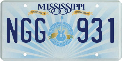 MS license plate NGG931