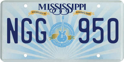 MS license plate NGG950