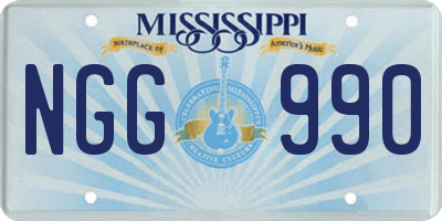 MS license plate NGG990