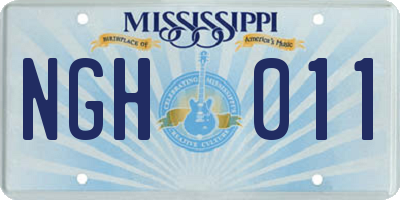 MS license plate NGH011