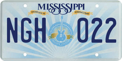 MS license plate NGH022