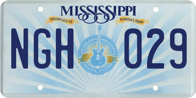 MS license plate NGH029
