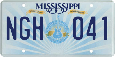 MS license plate NGH041