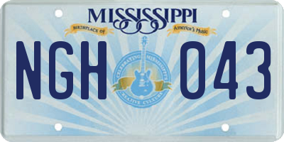 MS license plate NGH043