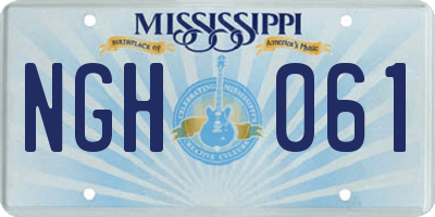 MS license plate NGH061
