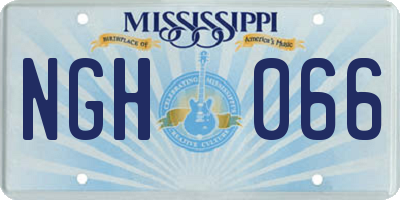 MS license plate NGH066