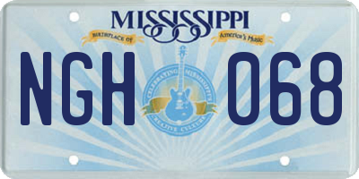 MS license plate NGH068