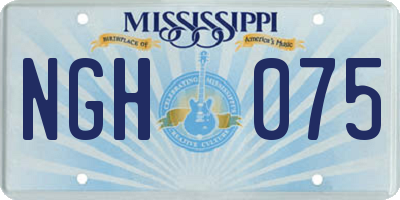 MS license plate NGH075