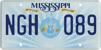 MS license plate NGH089