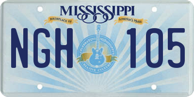 MS license plate NGH105