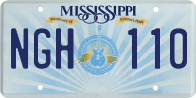 MS license plate NGH110