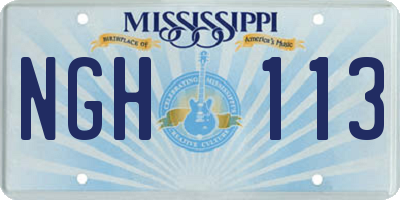 MS license plate NGH113