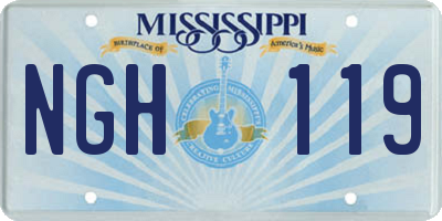 MS license plate NGH119