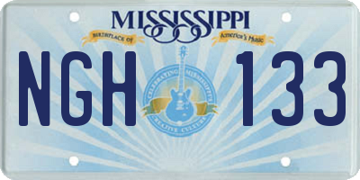 MS license plate NGH133