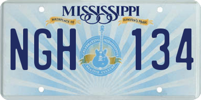 MS license plate NGH134