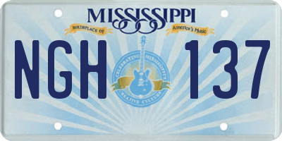 MS license plate NGH137