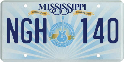 MS license plate NGH140