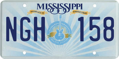 MS license plate NGH158