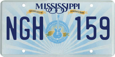 MS license plate NGH159