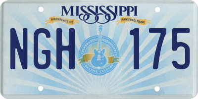 MS license plate NGH175