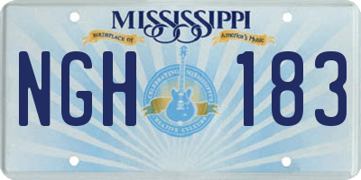 MS license plate NGH183