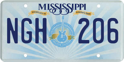 MS license plate NGH206