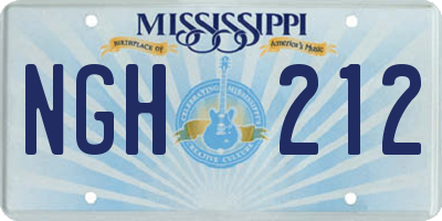 MS license plate NGH212