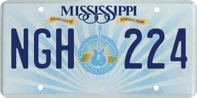MS license plate NGH224