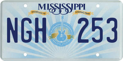 MS license plate NGH253