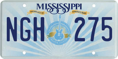 MS license plate NGH275
