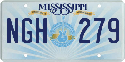 MS license plate NGH279