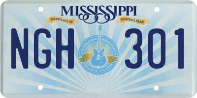 MS license plate NGH301