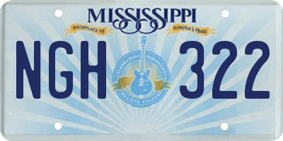 MS license plate NGH322