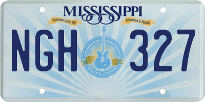 MS license plate NGH327