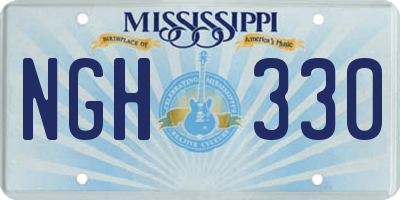MS license plate NGH330