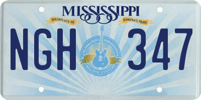 MS license plate NGH347