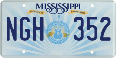 MS license plate NGH352
