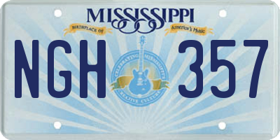 MS license plate NGH357