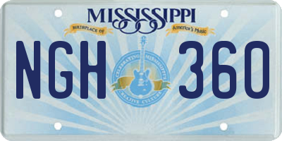MS license plate NGH360