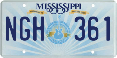 MS license plate NGH361
