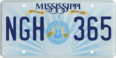 MS license plate NGH365