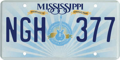 MS license plate NGH377