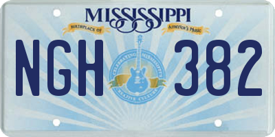 MS license plate NGH382