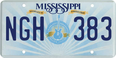 MS license plate NGH383