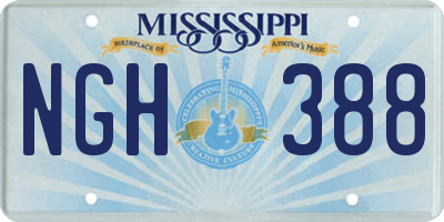 MS license plate NGH388